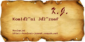 Komlósi József névjegykártya